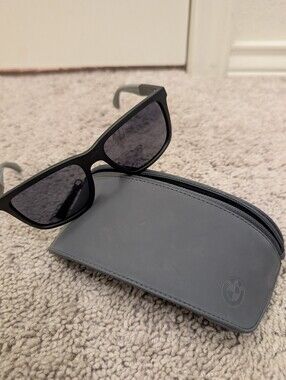 BMW Motorsport Matte Black W/Gray Polarized Sunglasses w/ BMW Zip Case